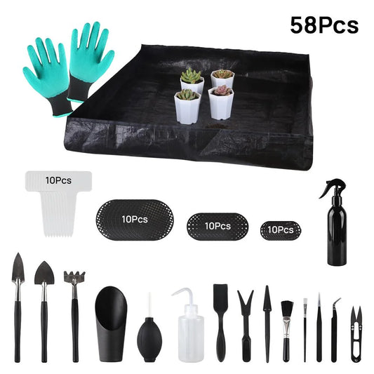 Succulent Tools Set Mini Gardening Kit with Transplanting Tools 58 Pieces